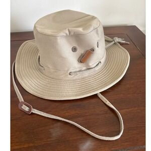 Guy Harvey Men's Tan Bucket Hat Fishing Outdoor Sun Protection Adjustable Strap